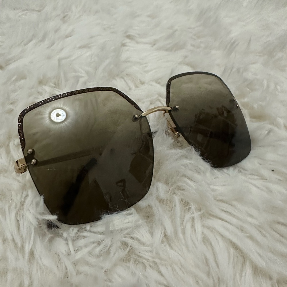 Jimmy Choo TAVI/S 01Q-HA Gold and Brown Sunglasses